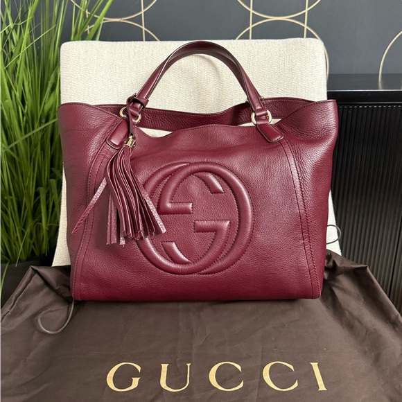 Authentic Gucci SoHo bag burgundy leather - Picture 3 of 16